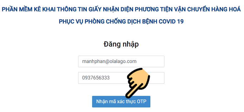Đăng nhập hệ thống đăng ký luồng xanh online
