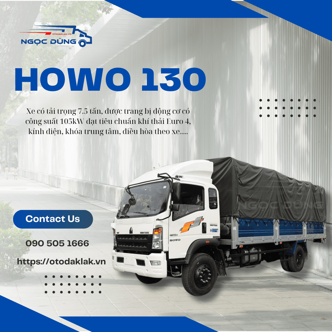 HOWO 130 Tải Trọng 7.5T Thùng Dài 6m2 EURO 4