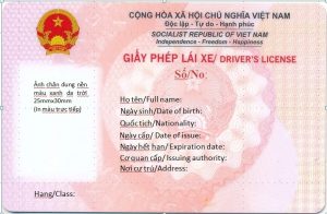 Mặt trước mẫu giấy phép lái xe