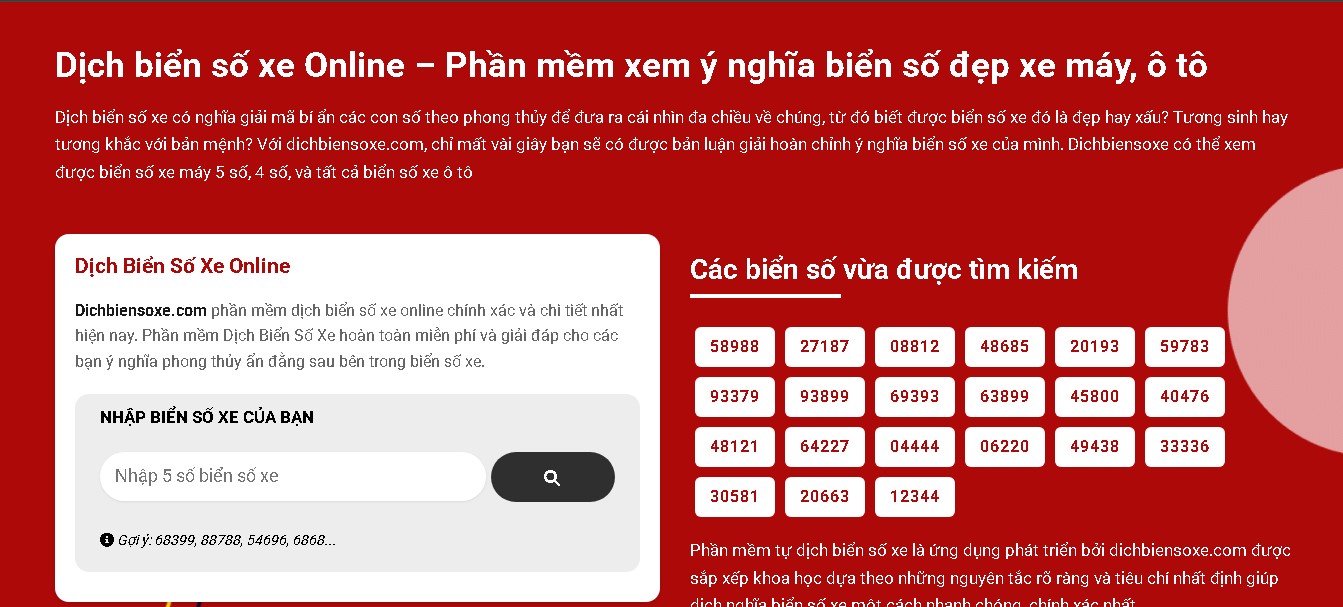 Giải mã biển số xe qua phần mềm online