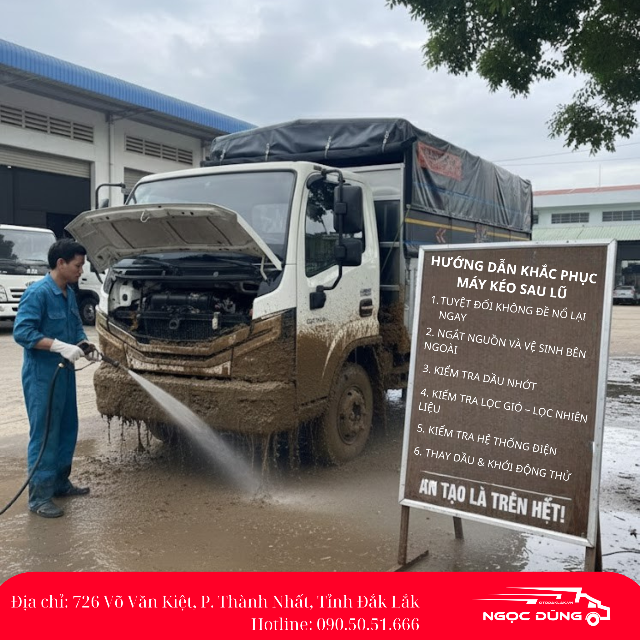 xử lý xe ngập sua bão